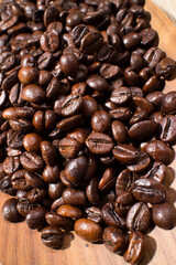 coffee beans in the spoon