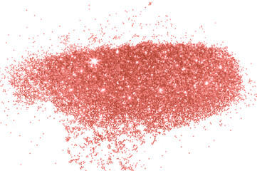 Pink glitter on white background for your design