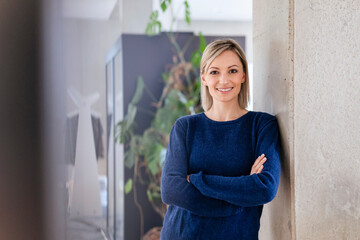 Portrait of confident businesswoman in office