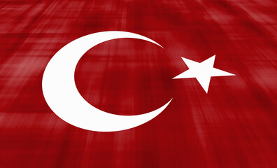 Waving flag of Turkish - Flag of Turkish - 3D illustration