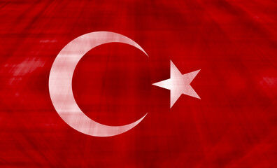 Waving flag of Turkish - Flag of Turkish - 3D illustration