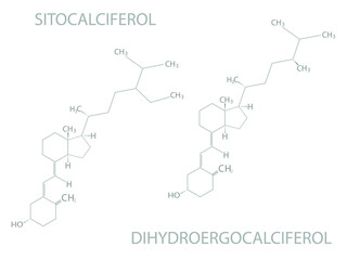 Dihydroergocalciferolor sitocalciferol molecular skeletal  chemical formula.	