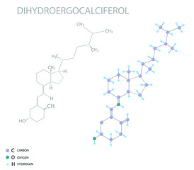 Dihydroergocalciferol molecular skeletal 3D chemical formula.	