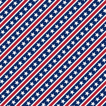 Abstract American flag pattern background. Wallpaper red and blue stripes. Independence day USA concept. Vector Illustration.