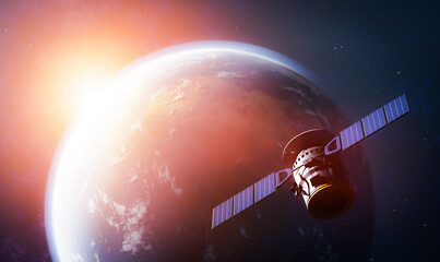 Weather satellite in space near Earth © Photocreo Bednarek