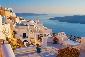 Foto op Plexiglas Wunderschöne Insel Santorini, Griechenland © santosha57