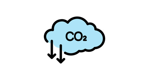 CO2 cloud simple icon illustration