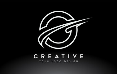 Creative O Letter Logo Design with Swoosh Icon Vector.