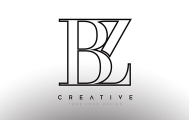BZ letter design logo logotype icon concept with serif font and classic elegant style look vector illustration.