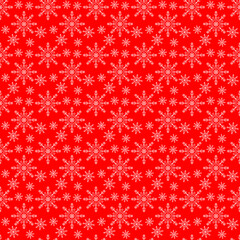 Naklejka na ściany i meble Seamless red decorative christmas pattern with snowflakes