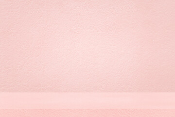 Fototapeta premium luxury perspective of pastel pink concrete shelf on grunge wall for exterior or interior and display show products, studio room
