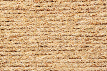 Shaggy fleecy rope. Linen rope texture. Rough natural background