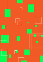 graphics abstract background square outline orange green white vector illustration