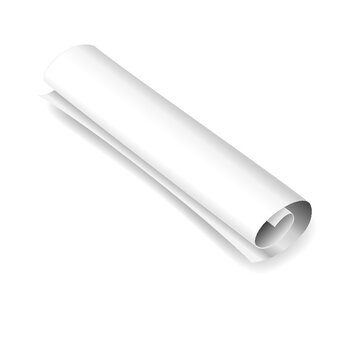 White roll of paper isolated on a white background