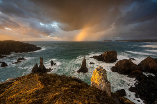 The Mangersta sea stacks on the Isle of Lewis, Outer Hebrides, Scotland
