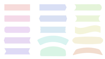 set of cute pastel banner decoration making tape, ribbon for the planner, journal, notepad, memo, sticky note, reminder. cute and simple illustration for your design