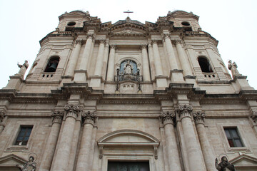 Fototapeta na wymiar baroque church (san francesco di assisi) in catania in sicily (italy) 