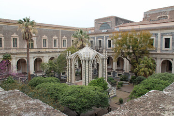 Fototapeta premium benedictine monastery in catania in sicily (italy) 