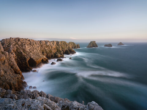 Long exposure on the cliffs and rocks at Pen Hir, Finistere, Brittany