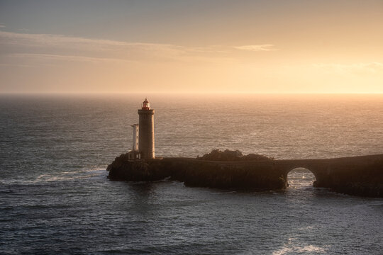 Petit Minou Lighthouse at sunset, Finistere, Brittany
