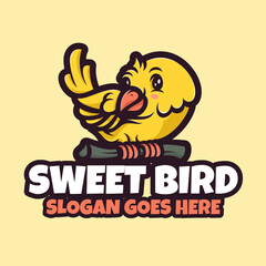 Sweet bird logo illustrations cute