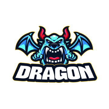 Blue Dragon Mascot Logo Illustrations