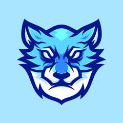 head of wolf blue
