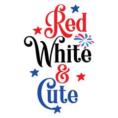 Red White and Cute svg
