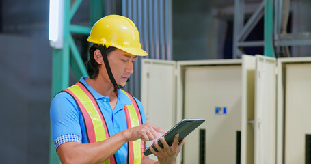 engineer checking equipment