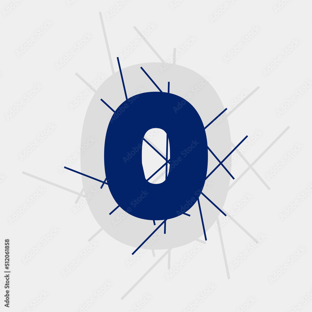 Poster 0 numeric text conceptual logo vector design. zero number with line shape. 0 digit logo, t-shirt,  a