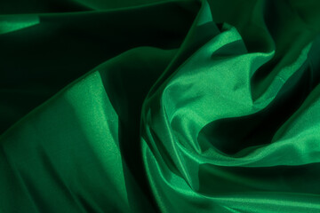 green fabric texture background, abstract, closeup texture of cloth