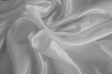 White cloth background abstract with soft waves, closeup texture of cloth