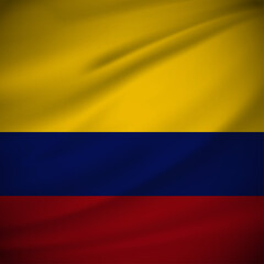 Realistic Wavy Colombia flag background vector. Colombia Independence Day Vector Illustration.