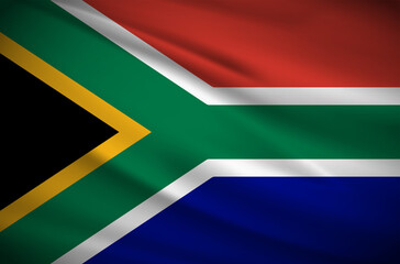 Realistic Wavy South africa flag background vector. South africa Independence Day Vector Illustration.