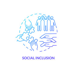 Social inclusion blue gradient concept icon. Equal opportunities in society. LGBT program abstract idea thin line illustration. Isolated outline drawing. Myriad Pro-Bold fonts used