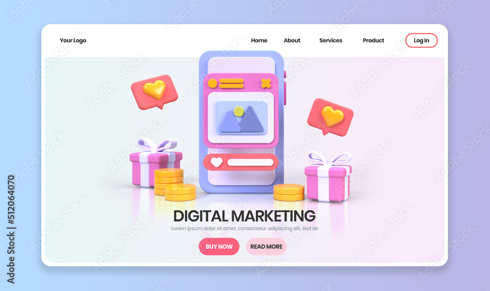 Wall mural web development for ui ux design concept illustration landing page template business idea background