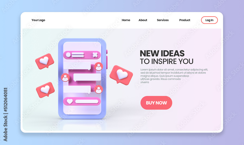 Wall mural web development for ui ux design concept illustration landing page template business idea background