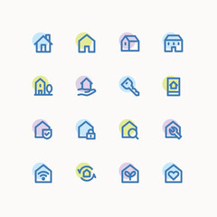 House icon set, icons for UI design.	