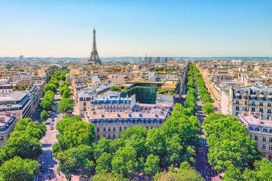 Paris city panorama in summer