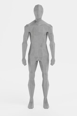 3D Render of Artificial Low-poly Character