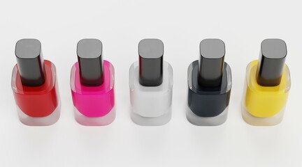 Obraz premium Realistic 3D Render of Nailpolishes