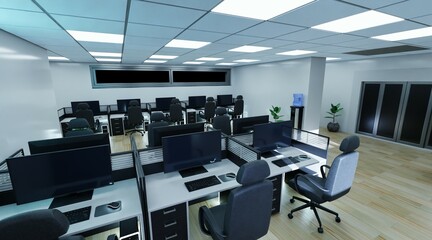 Realistic 3D Render of Office Interior