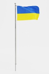 Realistic 3D Render of Ukraine Flag