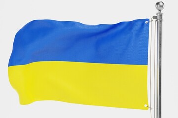 Realistic 3D Render of Ukraine Flag