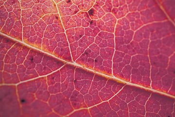 Naklejka na ściany i meble red tree leaf veins, autumn colors red background