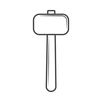 recommend clip art: Hammer vector icon outline style isolated on white background. 10 eps
