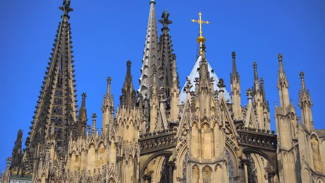 Cologne, Germany, Spiers of The Famous Cathedral, Monument of German Catholicism and Gothic Architecture
