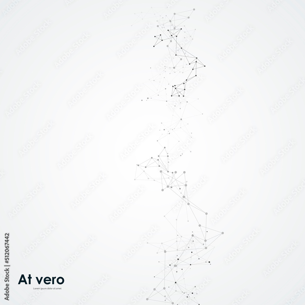 Aufkleber Connection dots and lines background. Minimal molecule background. Vector low poly design
