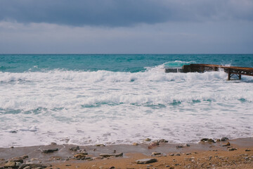 waves on the beach, natural seascape background