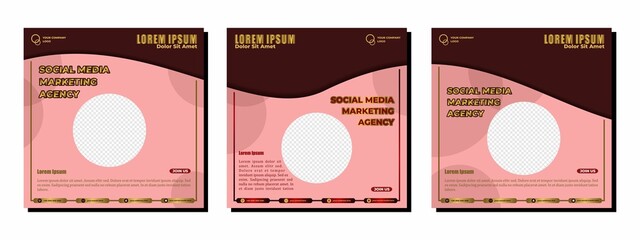 Social media posts template modern design, for digital marketing online.